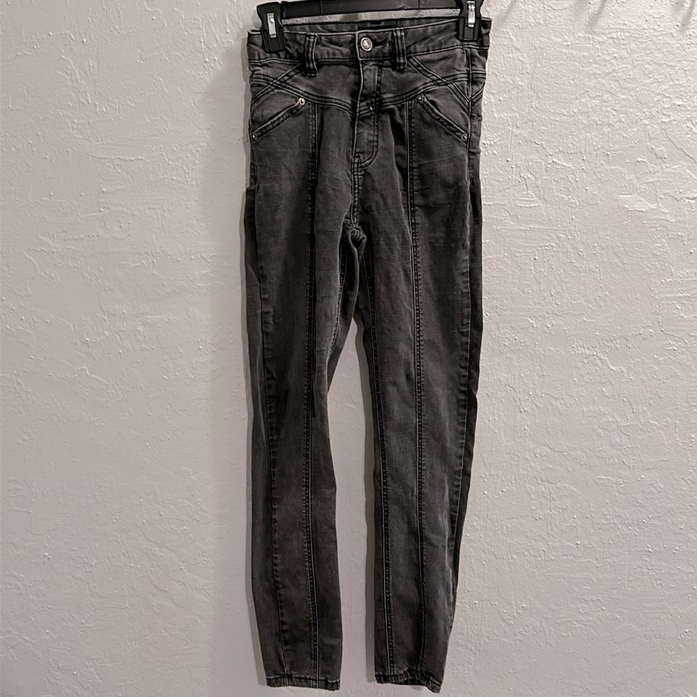Black Label Women’s Structured Denim Black Stretch Pants- Size 1